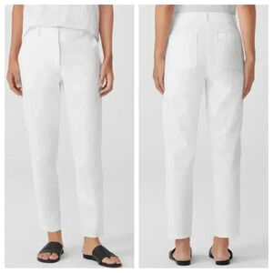 NWT Eileen Fisher Organic Cotton Hemp High Waist Tapered Ankle Pant size 8